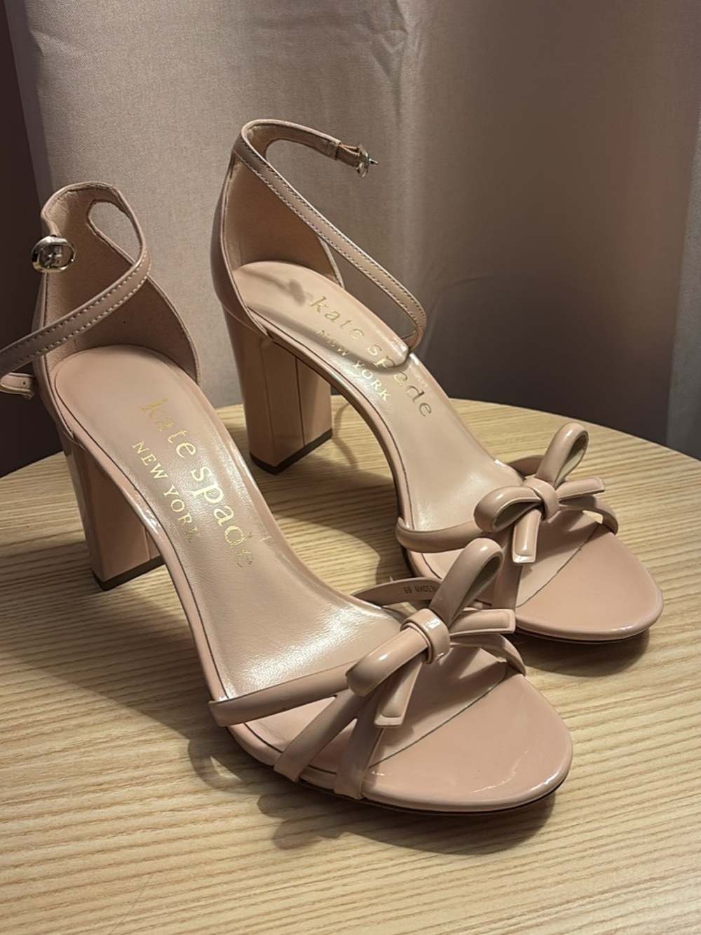 kate spade Blush Bow Block Heel Sandals Flamenco